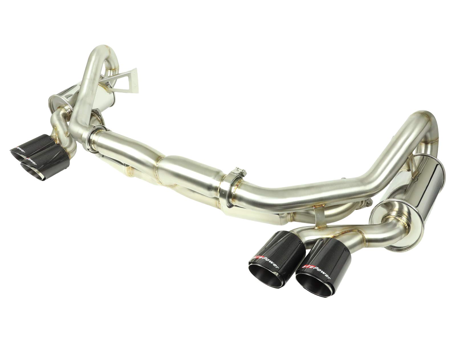 MACH Force-Xp aFe Power 49-36406-1C 2-1/2 in 304 Stainless Steel Cat-Back Exhaust w/Carbon Fiber Tips
