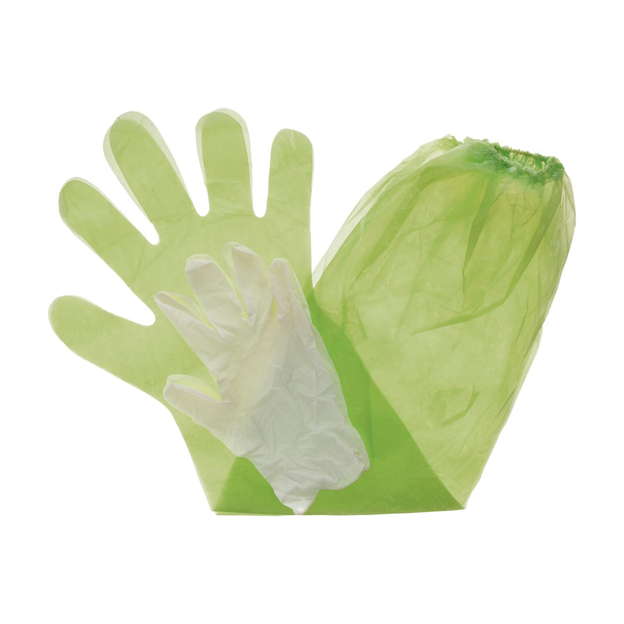 Game Cleaning HME Gloves (Pack of 4) | Disposable Shoulder-Length Field Dressing Gloves with Elastic Bands and Form-Fitting Gloves for Cleaning Large & Small Game
