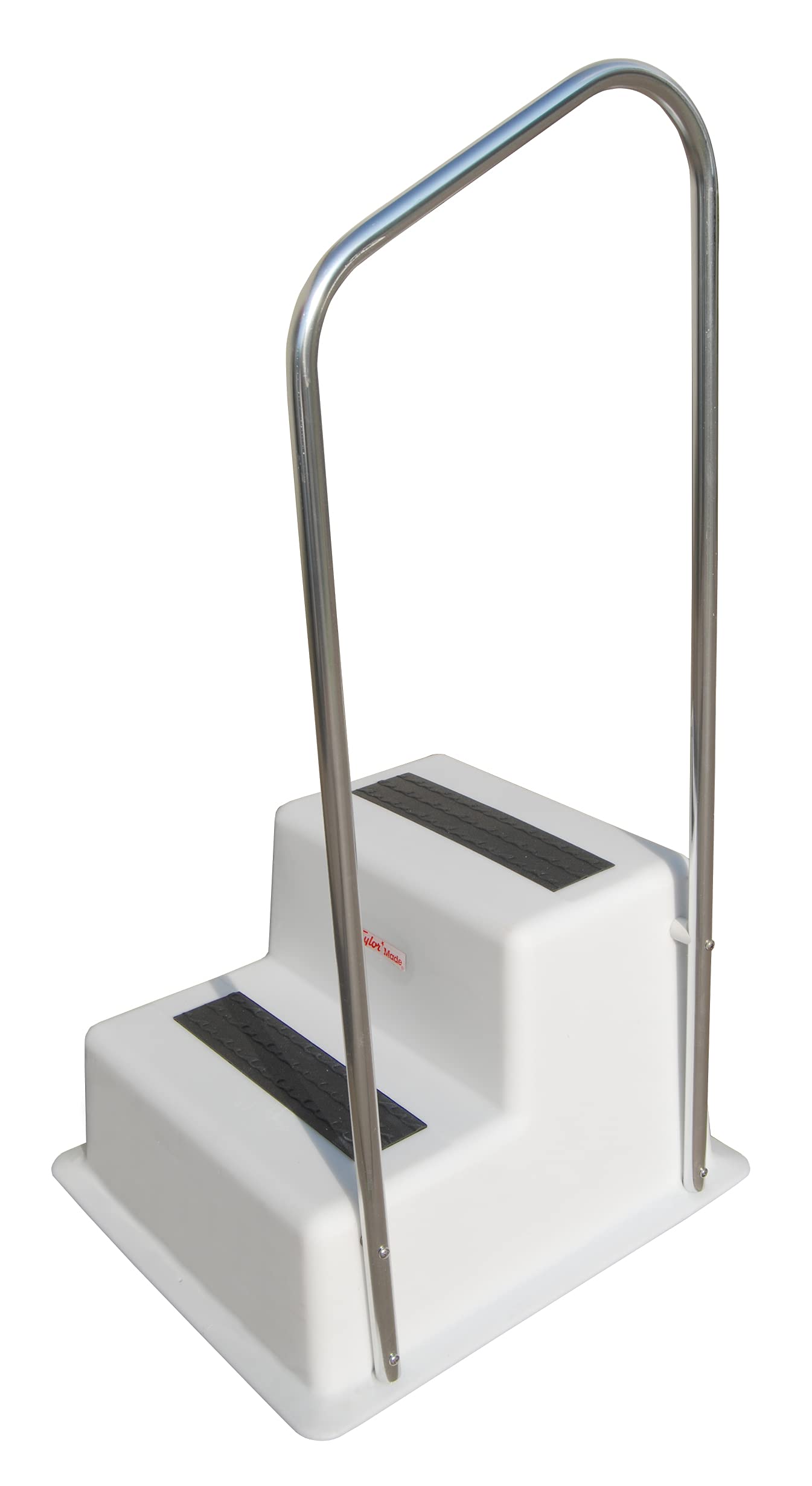 Stepsafe Handrail Attachment TAYLOR MADE PRODUCTS Double Dock, 19.5" W x 49" H, Includes Rail Only, Aluminum Construction, Added Safety, Fits 2-Step Models - 47201, Silver, White, Black