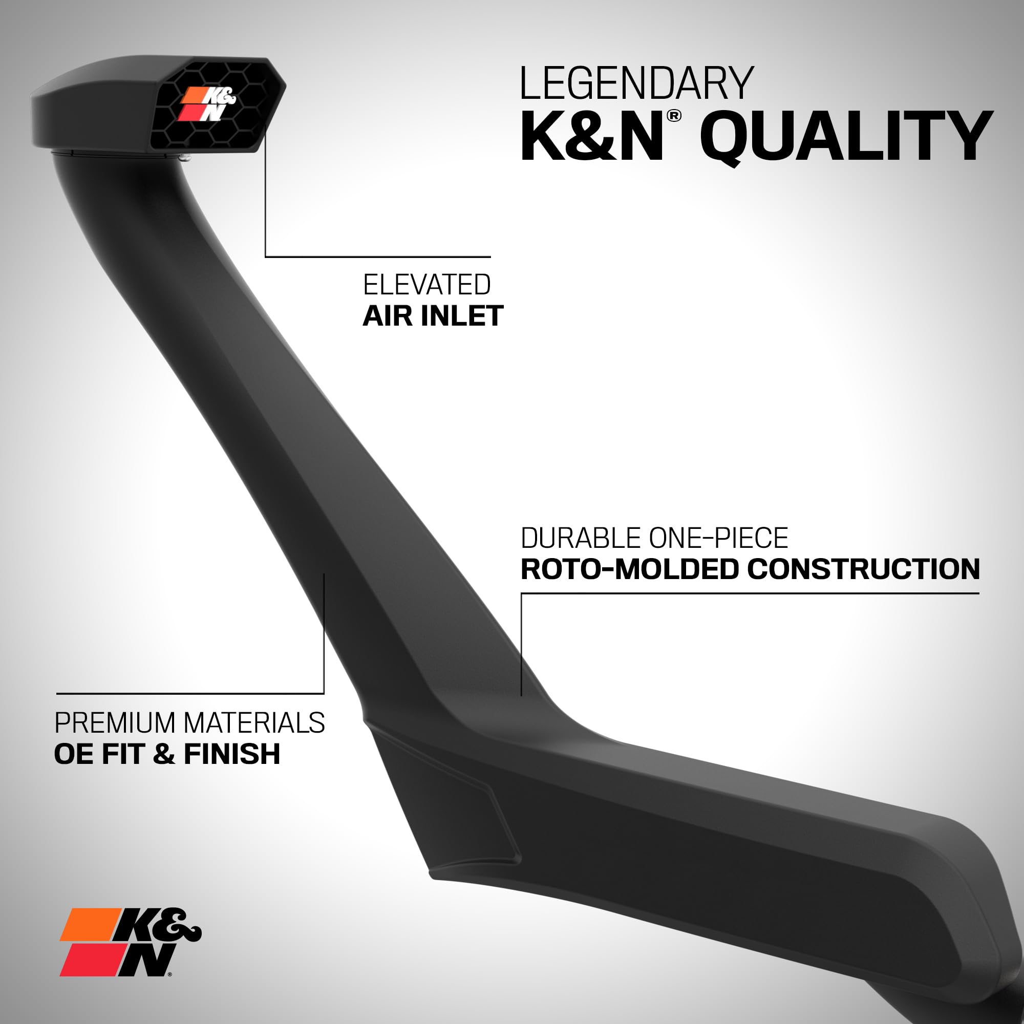 K&N Intake Kit Elevated (Snorkel) Compatible with 2024-2025 Toyota Tacoma L4-2.4 Turbo, 63-8003