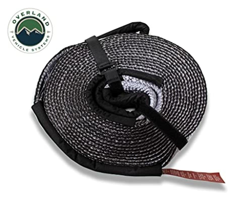 Tow Strap Overland Vehicle Systems 30,000 lb. 3" x 30' Gray with Black Ends & Storage Bag Universal - 30,000 lb. Breaking Strength - for Use in Automotive Recovery and Towing