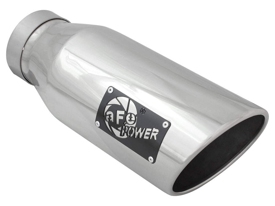 MACH Force-Xp Exhaust Tip AFE Filters 4 in. In x 6 in. Out x 15 in. L 304 Stainless Steel Driver-Side Clamp-On Polished Finish