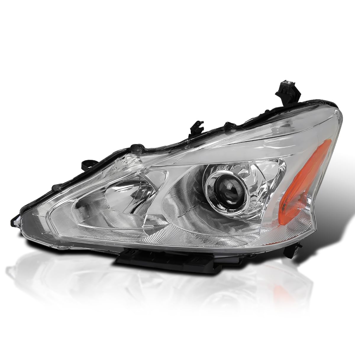 Left Driver Side SPEC-D TUNING Chrome Projector Headlight Compatible with 2013-2015 Nissan Altima Sedan, Headlamp Assembly