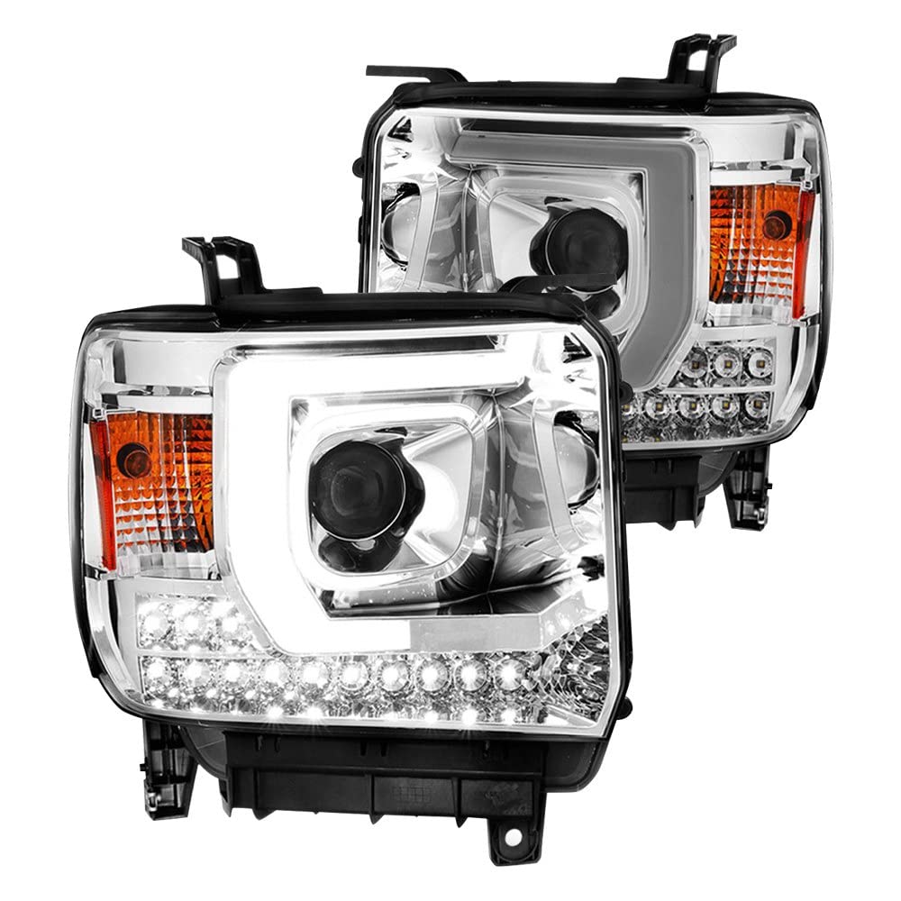 14-15 GMC Sierra 1500/2500HD/3500HD Aridex Plank Style Projector Headlight - Chrome Housing (111553)