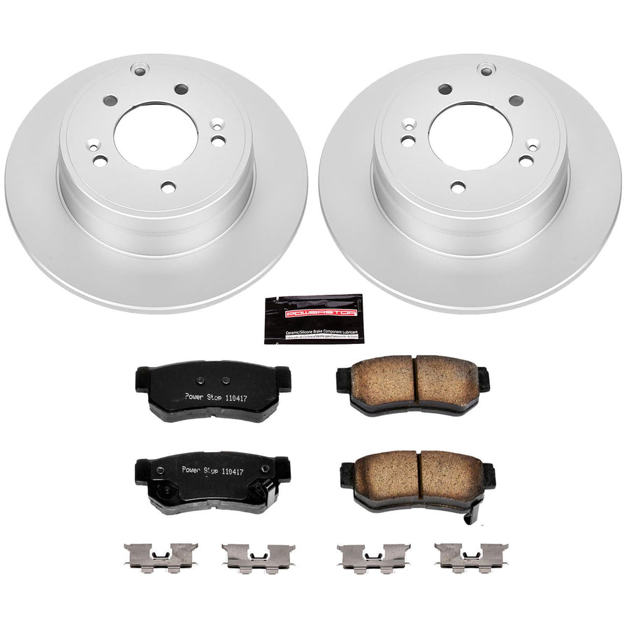 Power Stop CRK5211 Brake Rotor & Coated Ceramic Brake Pads - rear For Hyundai Sonata 2006-2008 [Vehicle Specific]