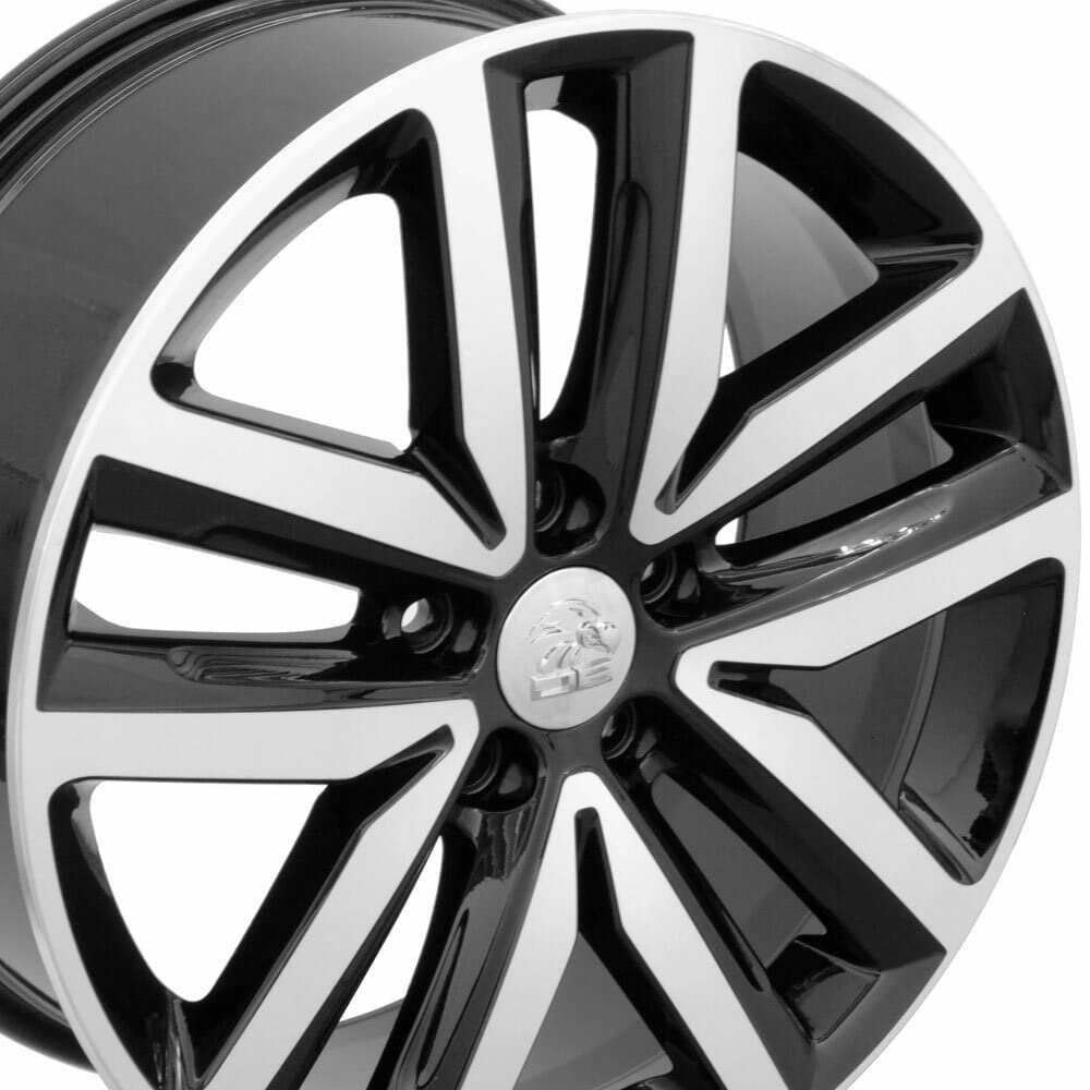 Black Machined Wheel OE Wheels LLC VW27-18075-5112-51MB Painted (18 x 7.5 inches /5 x 112 mm, 51 mm Offset)