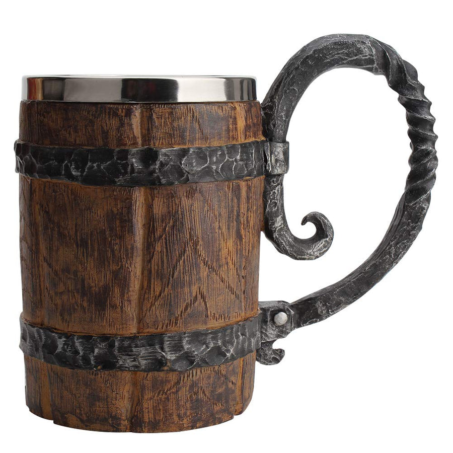 Cocktail Beer Mug Bucket Shaped Restaurant Large Capacity Drinkware Kitchen Accessories Hotel with Handle Decorative Bar Resin Double Wall Vintage