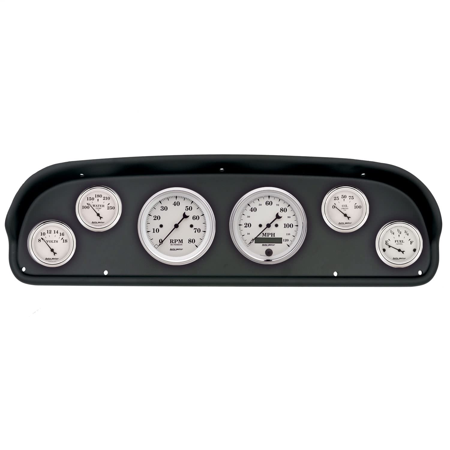 AutoMeter Dash Kit Direct Fit, (3 3/8" X2, 2 1/16" X4), Ford F100 57-60, Old-TYME White (2101-08)