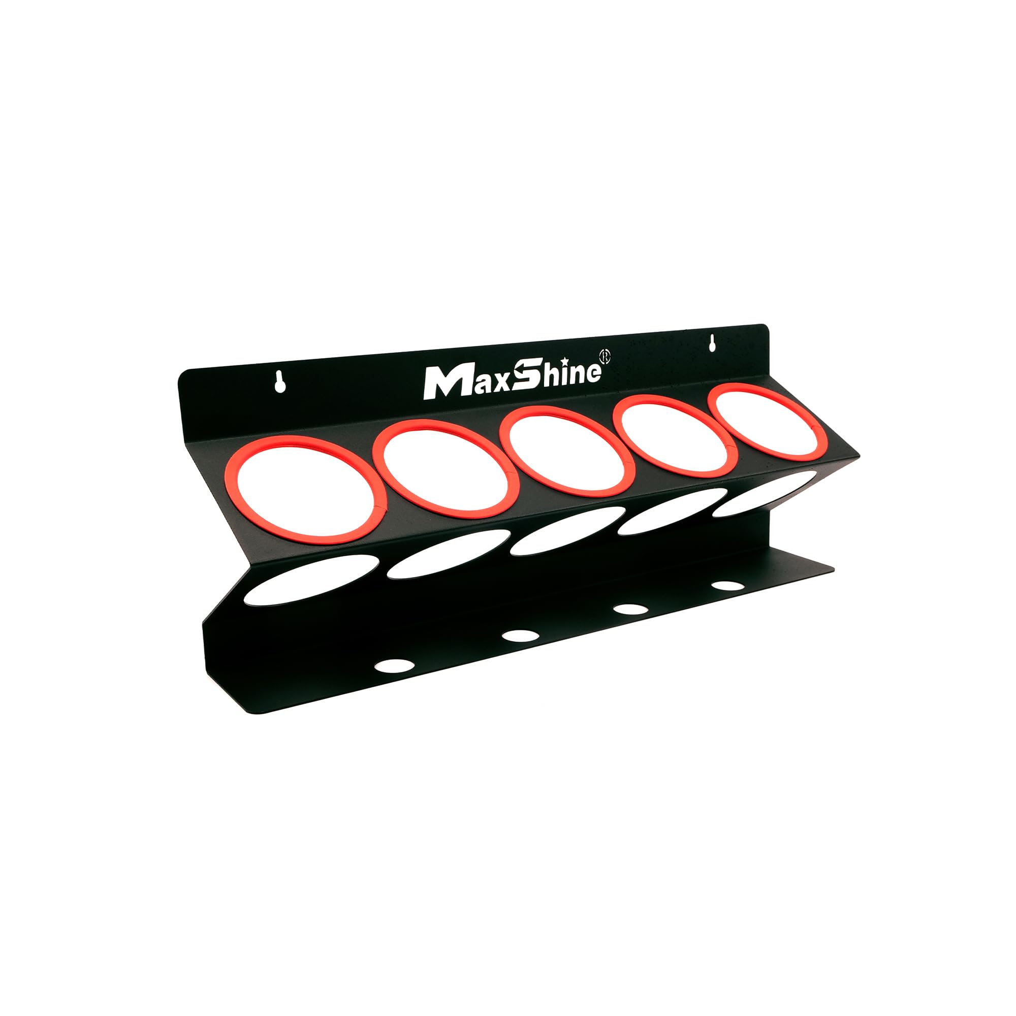 Maxshine Detailing Universal Spray Bottle Holder - Mobile Detailing & Car Garage Organizer, Holds 5 Sprayers (16/32oz) with 4 Small Holes, Lightweight Design, Easy Wall Mounting (Set 1)