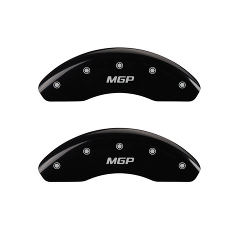 MGP 54007SMGPBK Caliper Covers Black Powder Coat Finish Engraved Front/Rear, (Set of 4)