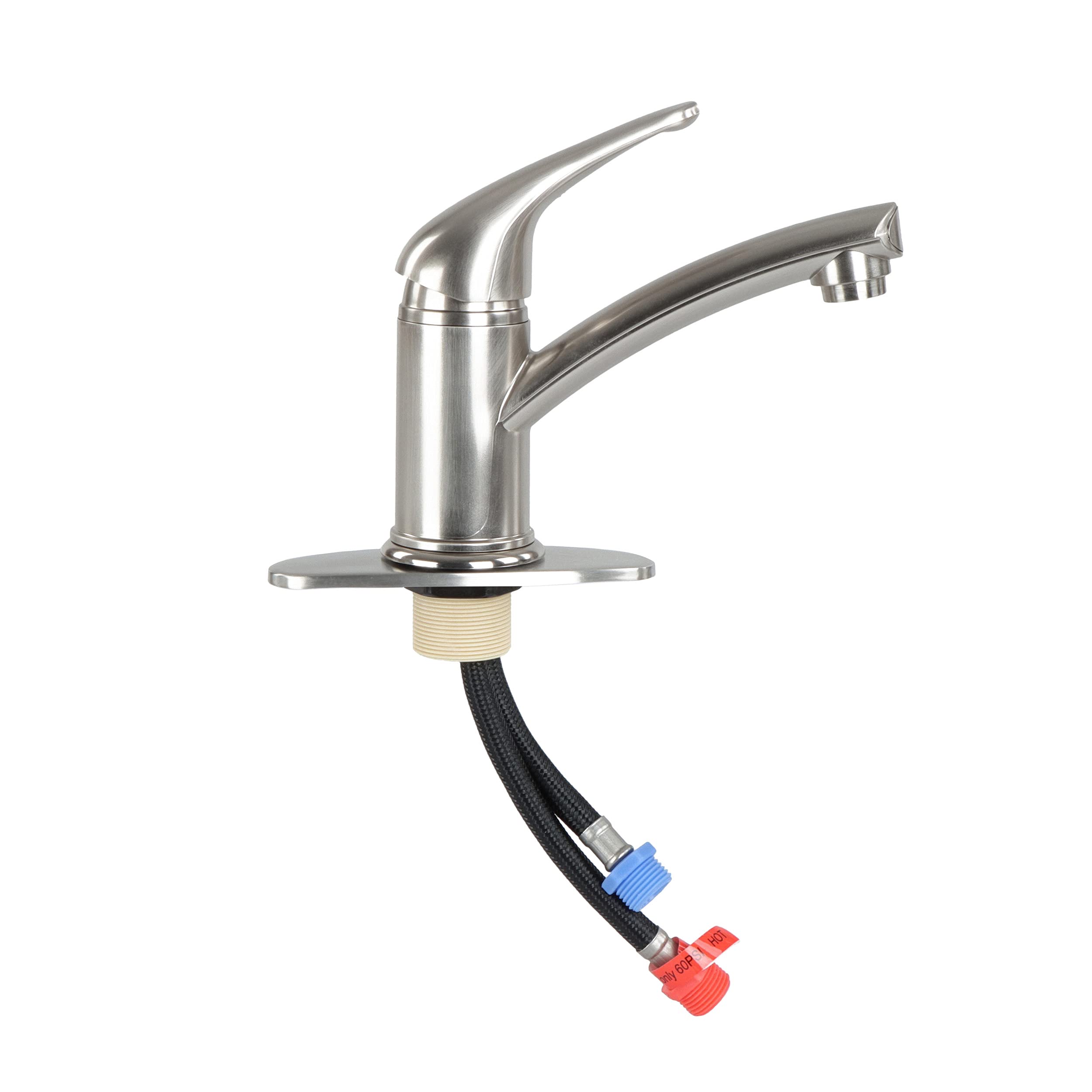 Single Lever Empire Faucets 9in Brushed Nickel Bathroom Faucet One Hole Installation Roman Tub Non-Metallic Spout for RV