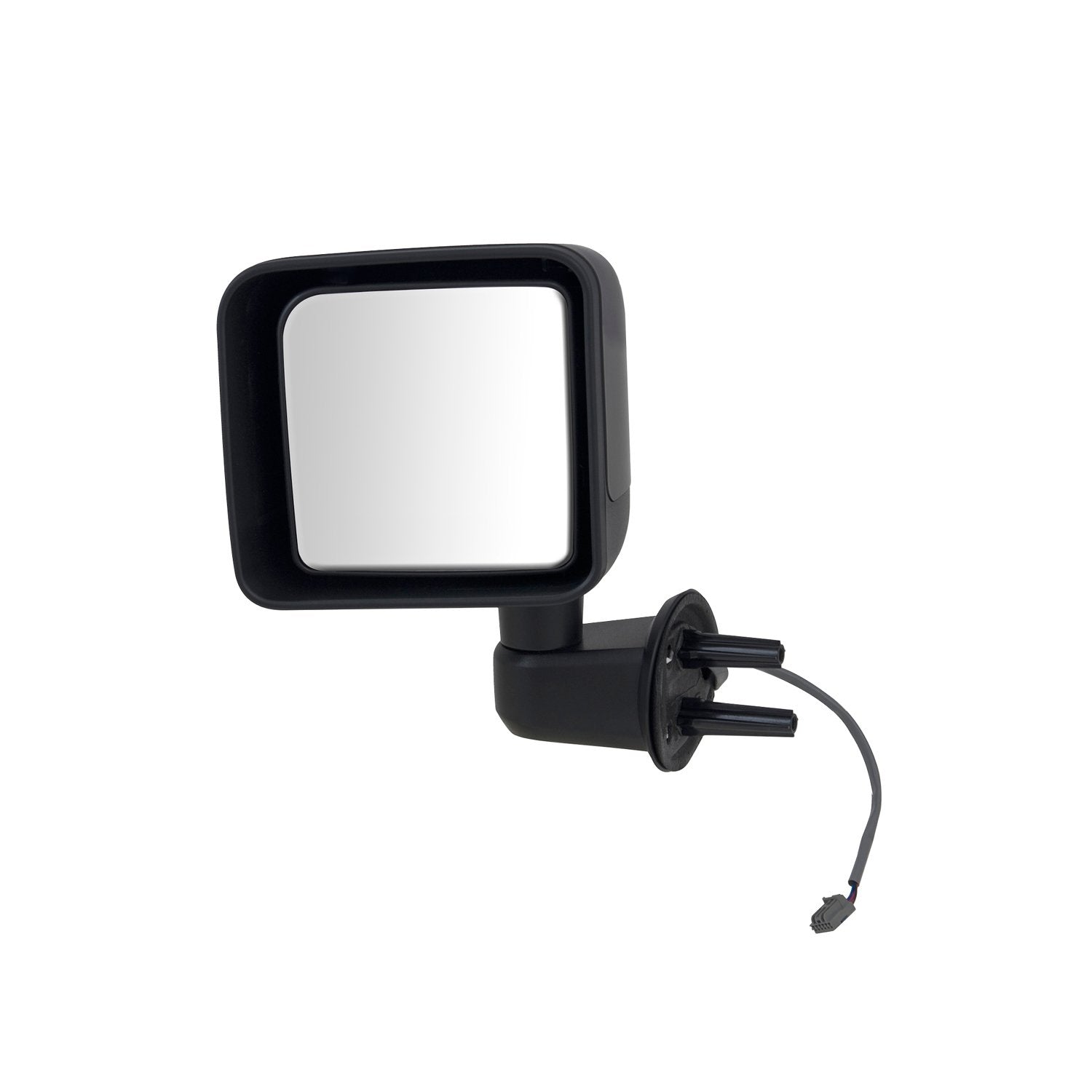 Driver Side Fit System Mirror for Jeep Wrangler, Textured Black w/PTM Cover, Foldaway, Heated Power