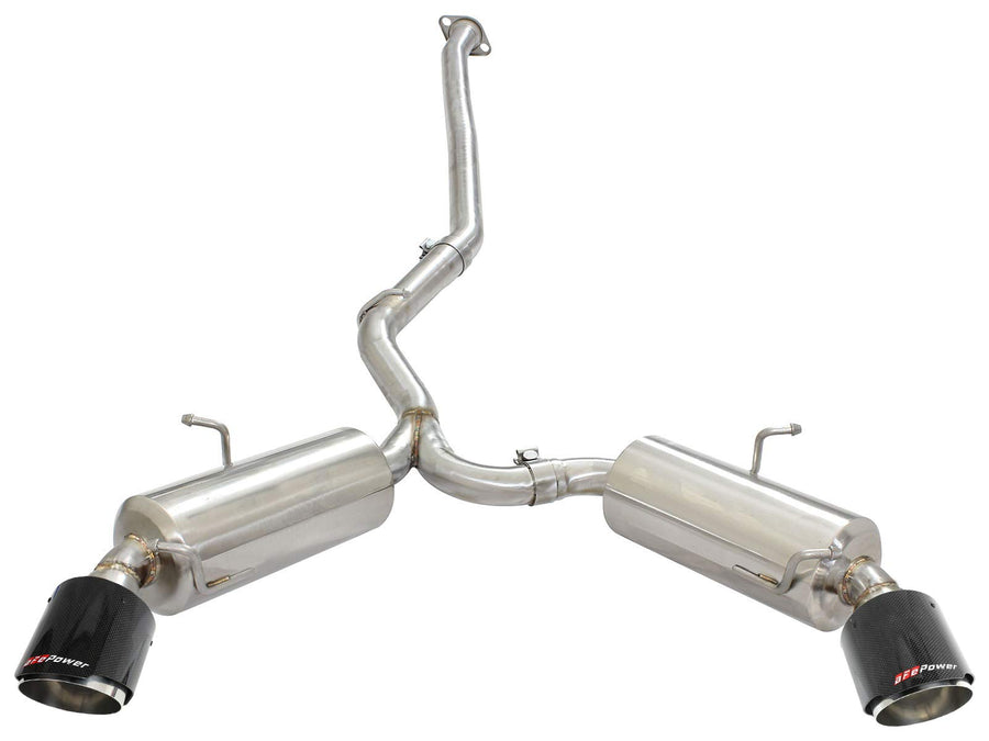 aFe Power 2-1/2 IN 304 Stainless Steel Takeda Cat-Back Exhaust System w/Carbon Fiber Tip Toyota 86/FT86/GT86 12-20 / Scion FR-S 13-16 / Subaru BRZ 13-20 H4-2.0L 49-36023-C