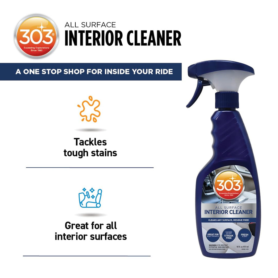 Interior Cleaner 303 Products - Cleans Any Surface Easily, Residue Free - Great for Use on Touch Screens, Including LCD - Cleans Glass Streak Free, 16 fl. oz. (30588)