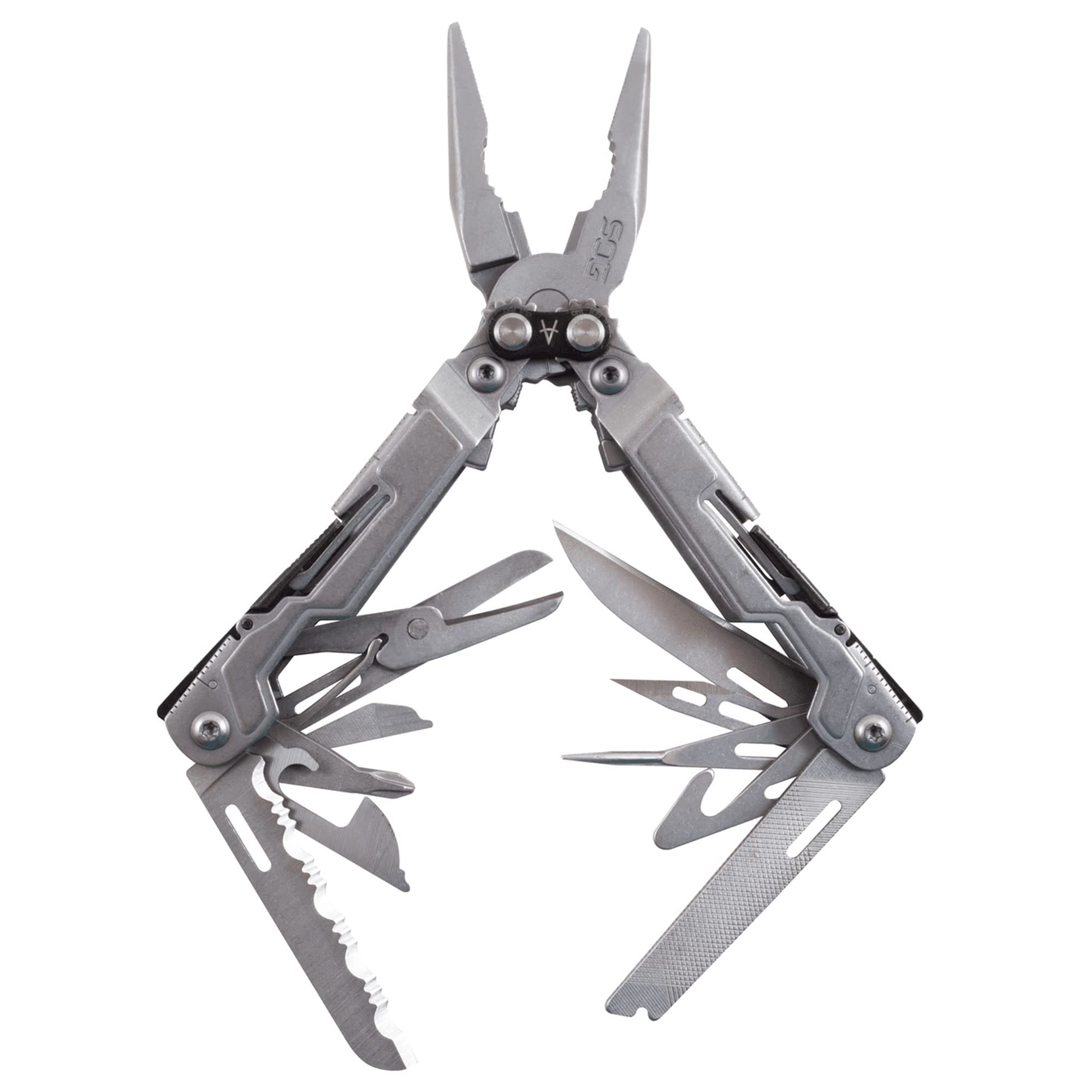 SOG Mini PowerPint Compact Stainless Steel Multi-Tool | 18 Lightweight Specialty Tools & SOG Pliers Pocket Knife, Stone Wash