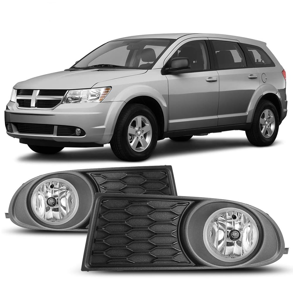 Winjet Driving Fog Lights Compatible with [2010 2011 2012 2013 2014 2015 2016 2017 2018 2019 Dodge Journey] + Switch + Wiring Kit