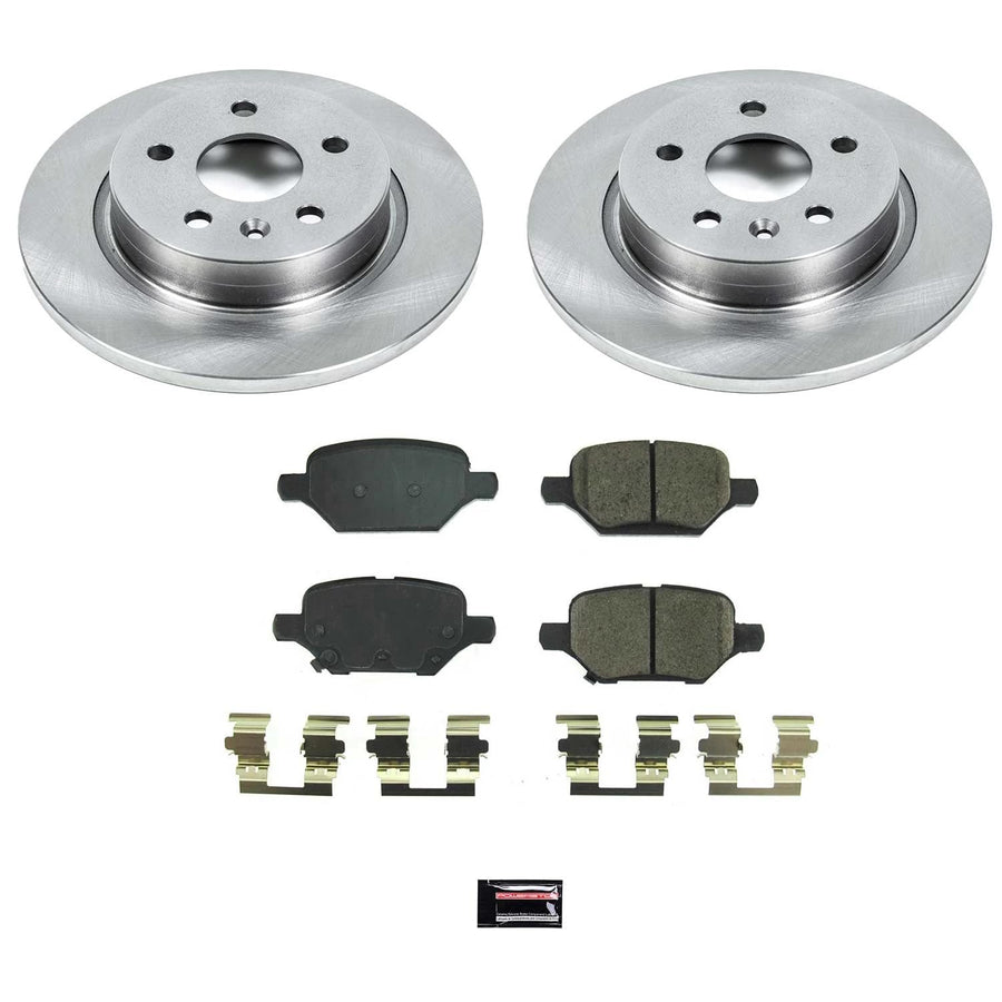 Power Stop KOE8488 Rear Brake Kit-OE Brake Rotors & Ceramic Brake Pads For Buick Encore 2018-2022, Chevrolet Trax 2018-2022 [Model Specific]