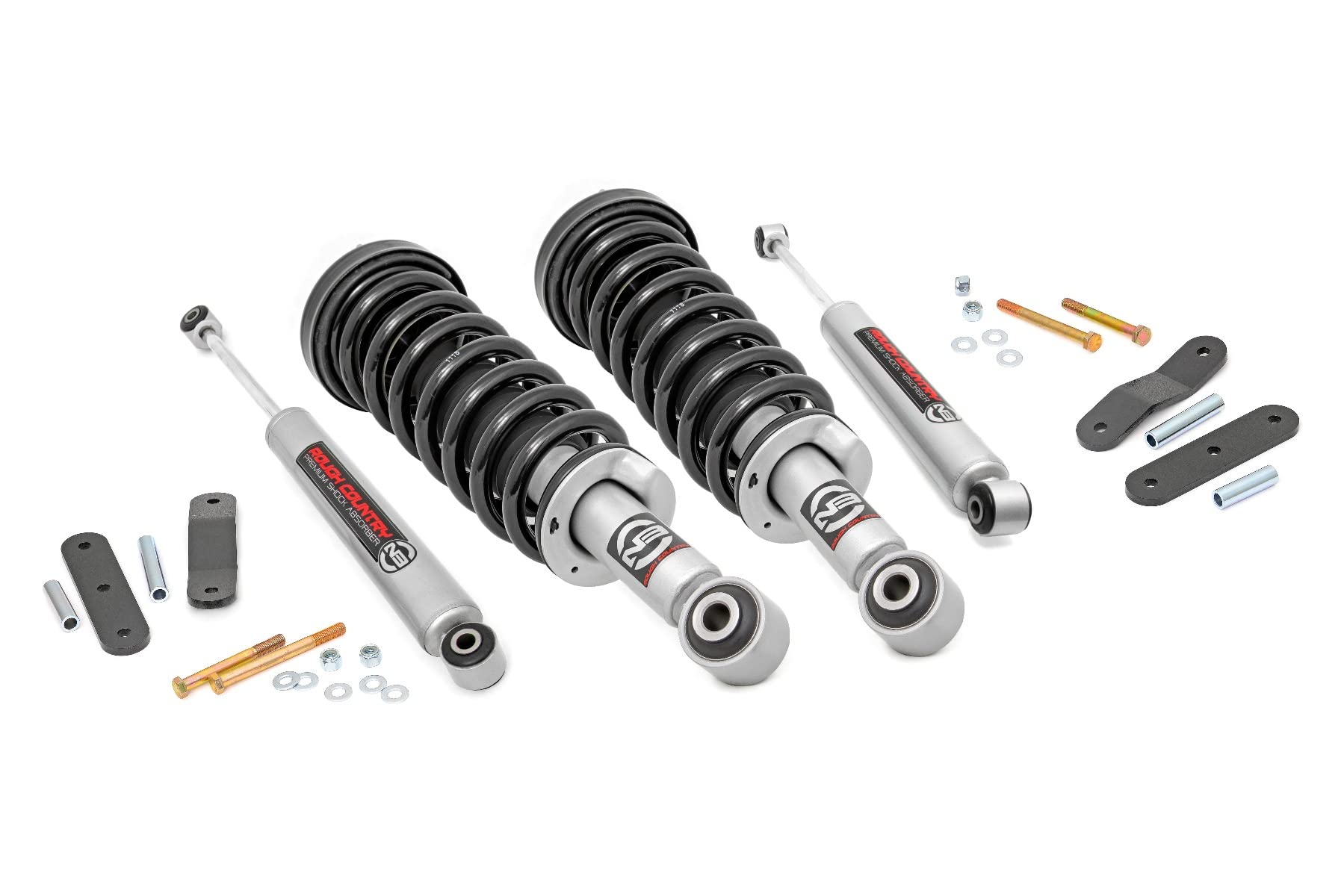 Rough Country Suspension Lift Kit 2.5" with Lifted N3 Struts & N3 Shocks for Nissan Frontier (2005-2024) & Xterra (2005-2015) 4WD