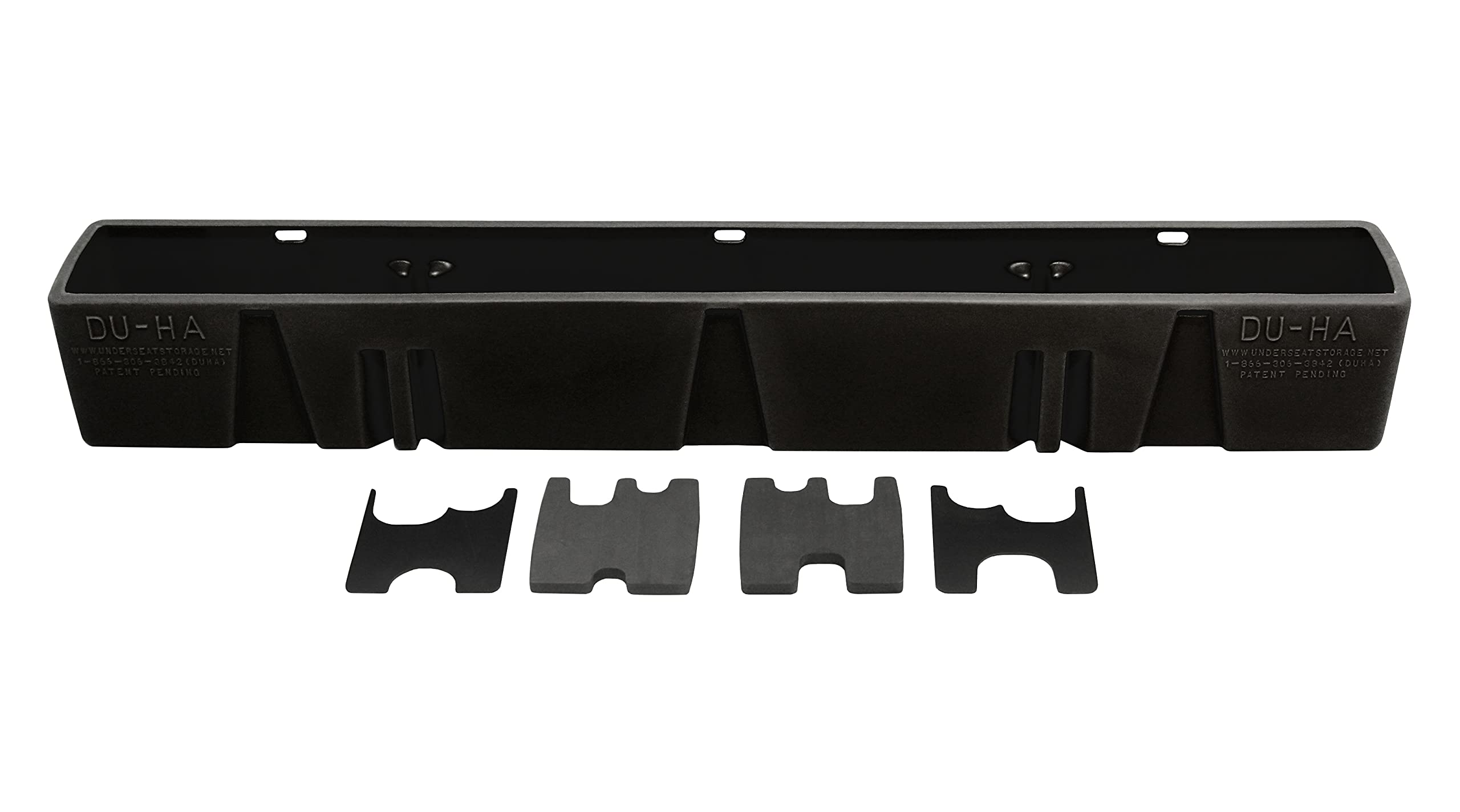 Behind-The-Seat Storage DuHa 20025 fits 2000-2007 F250 F350 F450 F550 Super Duty Crew Cab and Reg Cab Trucks w/o Factory Subwoofer | Black Heavy-Duty Behind-The-Seat Organizer