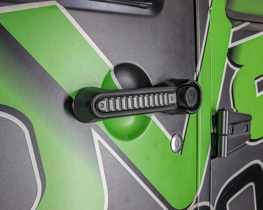 Door Handle Insert Set DV8 Offroad for 2007-18 Wrangler JK | Slotted Pic Rail Design | Aluminum Construction | Anodized Finish | Simple Screw-in Installation | Complete Kit