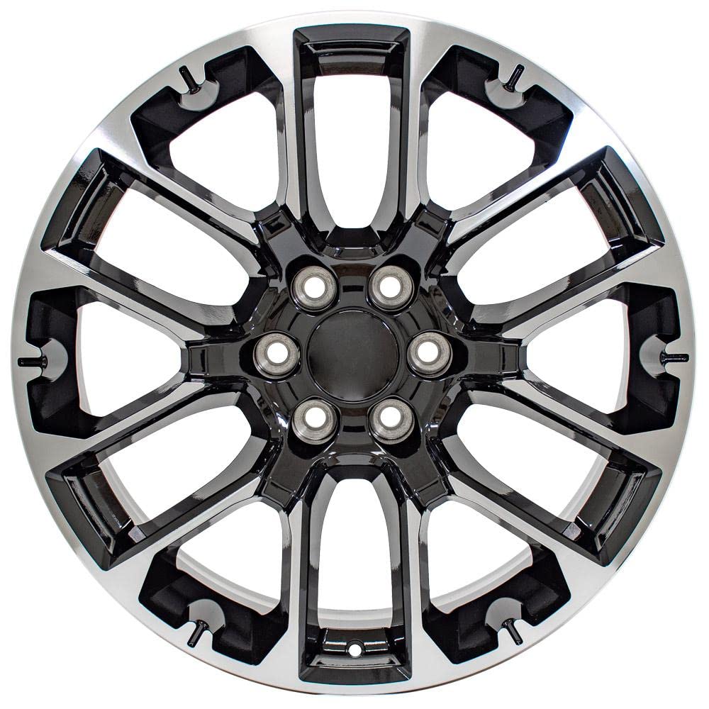 22 Inch OE Wheels CV67 Rim Fits Suburban 1500 High Country Style 6x139.7 22x9 Gloss Black Machined - Hollander 14079 (1)