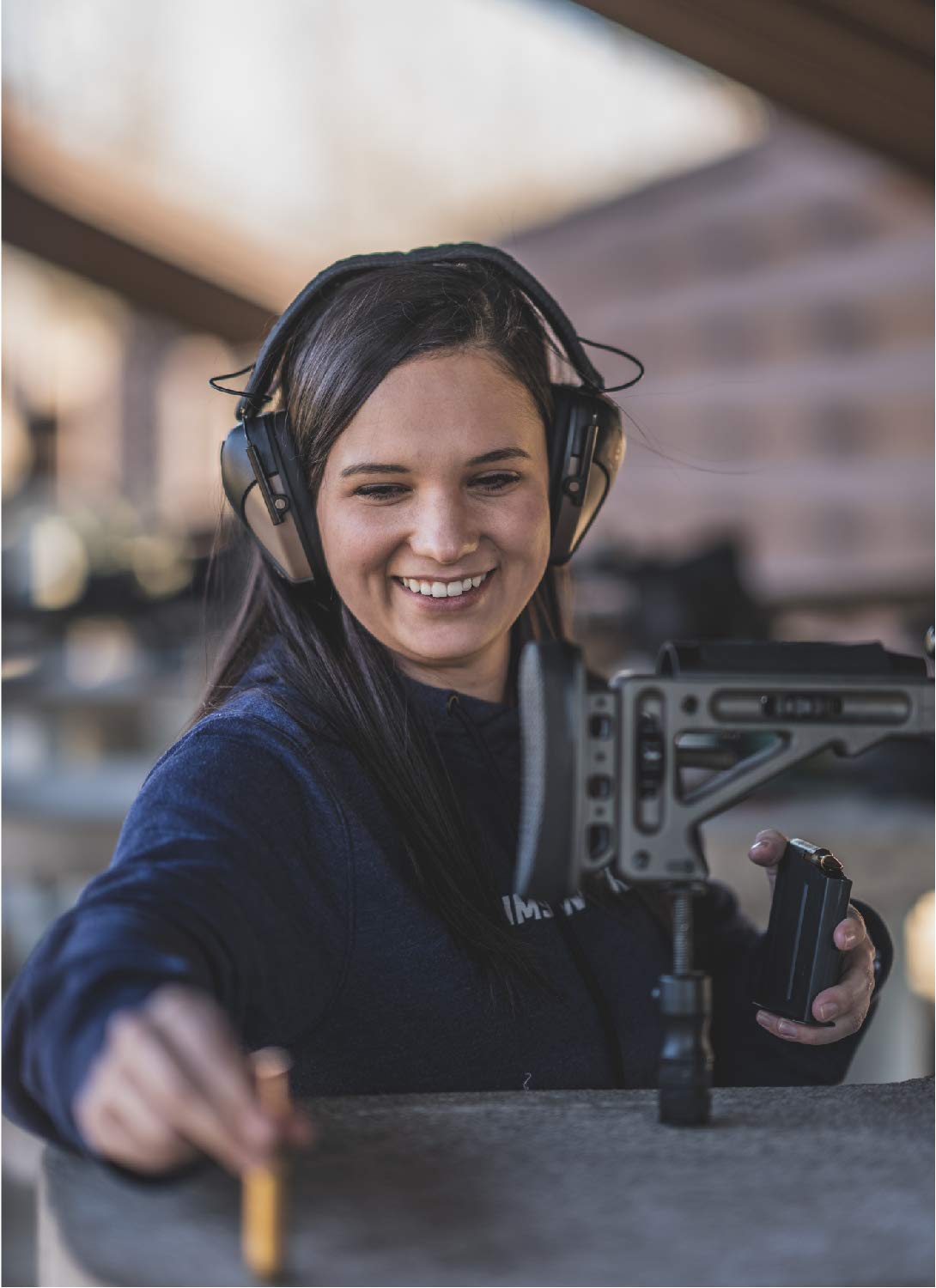 Caldwell E-MAX Pro Electronic Hearing Protection Adjustable Lo Pro Earmuffs for Shooting, Hunting and Range 23-24 NRR, Brown