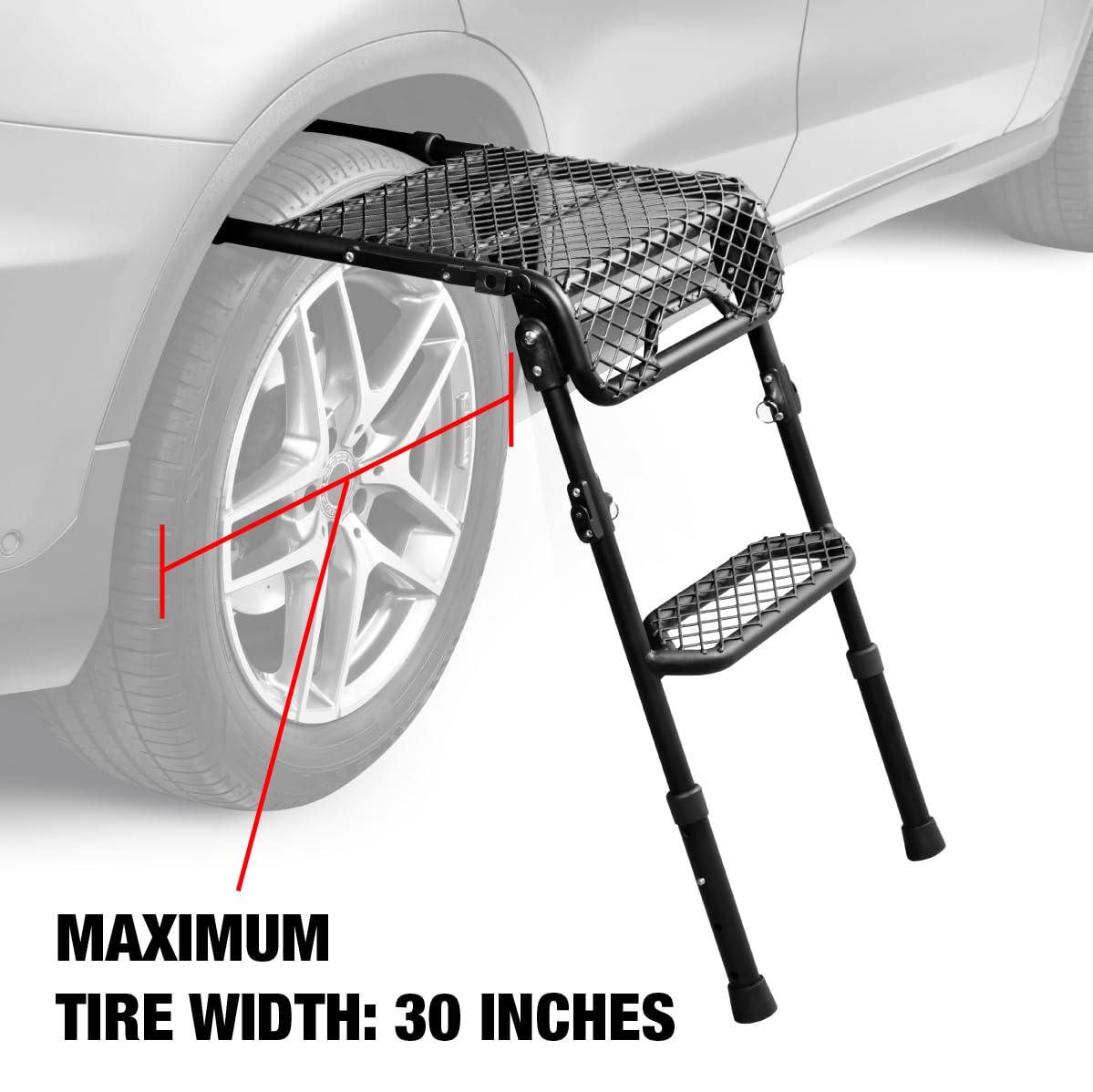 3D MAXpider Modular Tire Step Custom Fit (Army Green) Carbon Steel, 3 Modes (Tire Ladder/A-Ladder/Folding), Portable & Adjustable Height for Up to 30" Tires - Tire Step