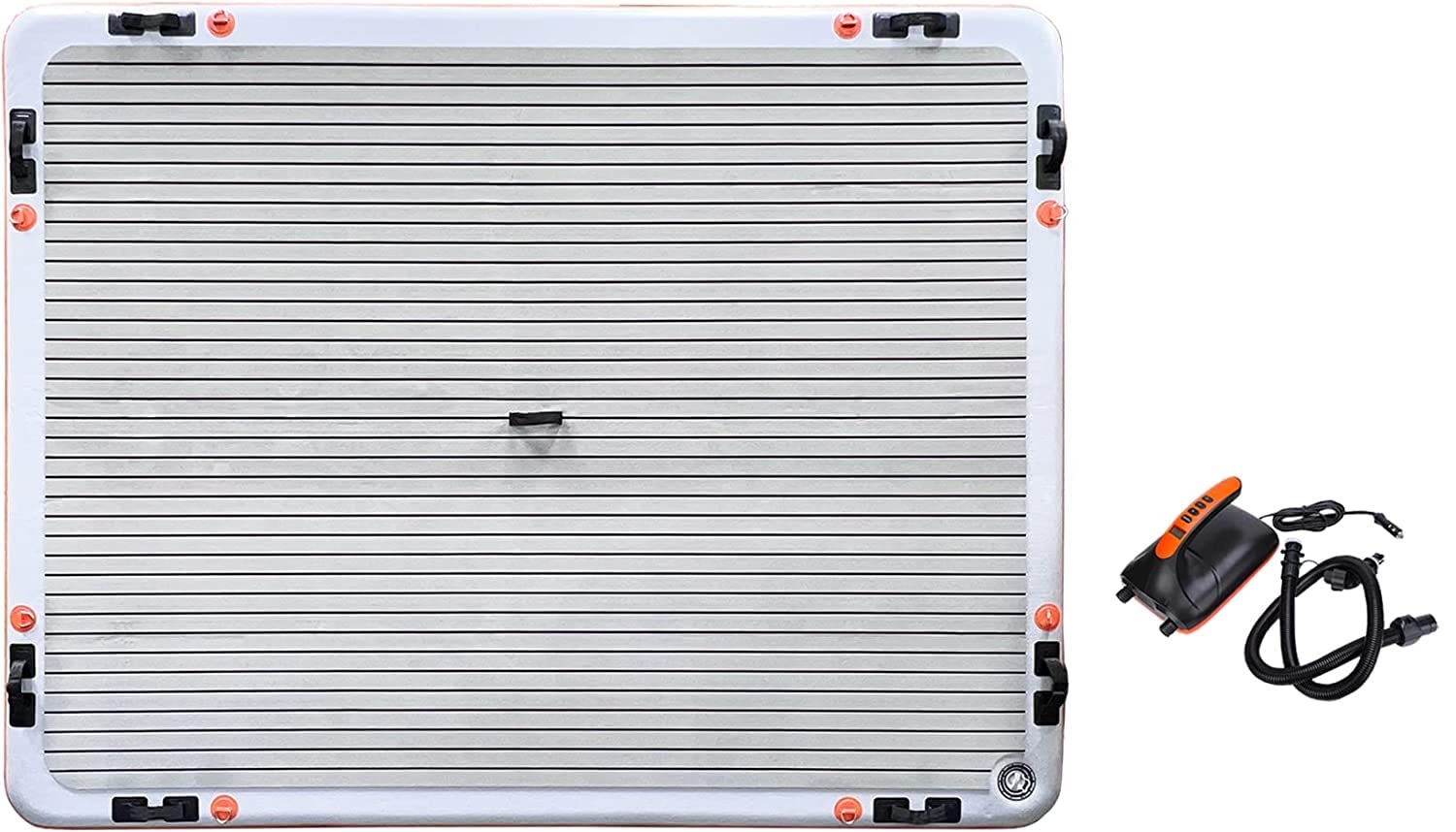 Voyager AO Coolers Inflatable Dock Platform 8'x10' - Inflatable Platform for Lakes, Beach, Pool, White