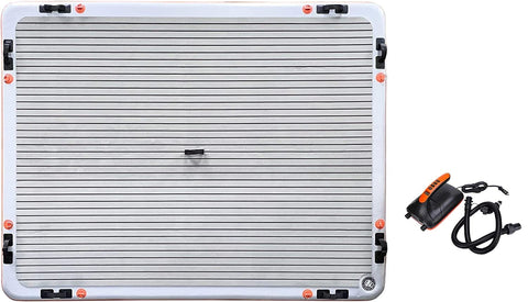 Voyager AO Coolers Inflatable Dock Platform 8'x10' - Inflatable Platform for Lakes, Beach, Pool, White