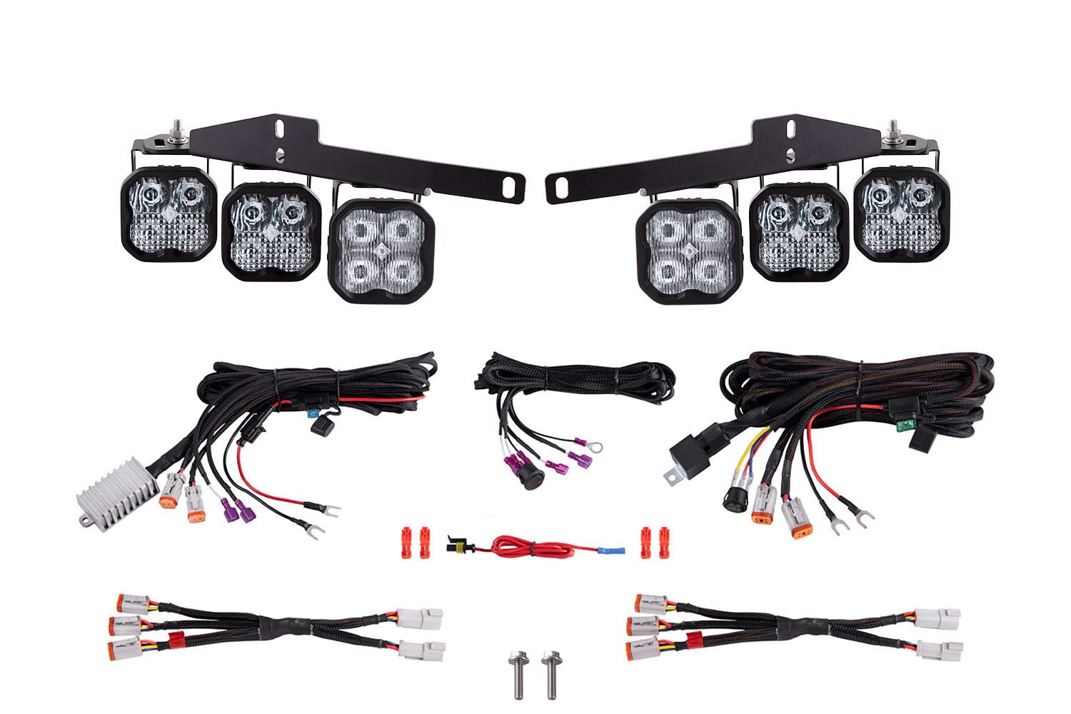Diode Dynamics Fog Light Kit SS3 LED compatible with Ford Raptor 2017-2020 with Backlight, Max Cool White
