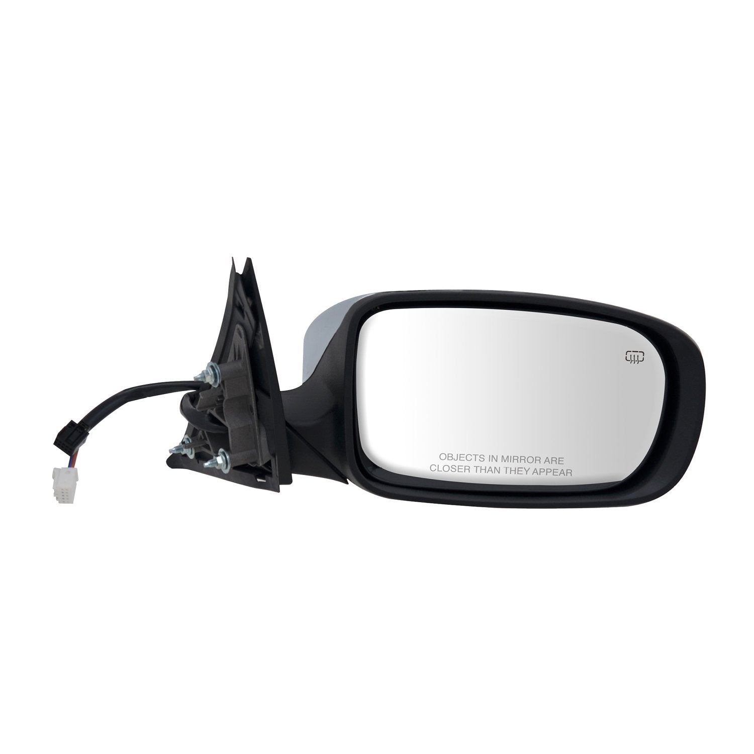 Mirror Passenger Side for Chrysler 300 Sedan, Code GU4, Textured Black w/Chrome Cover, w/Memory, Foldaway, Heated Power