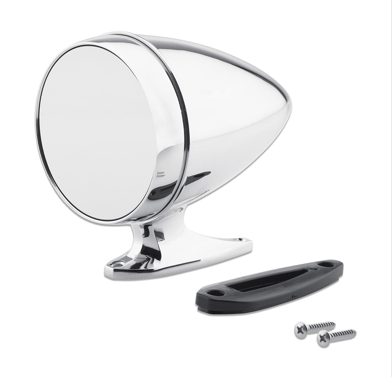 Chrome Bullet Mirror Scott Drake Short Base and Standard Glass C5RZ-17696-AS