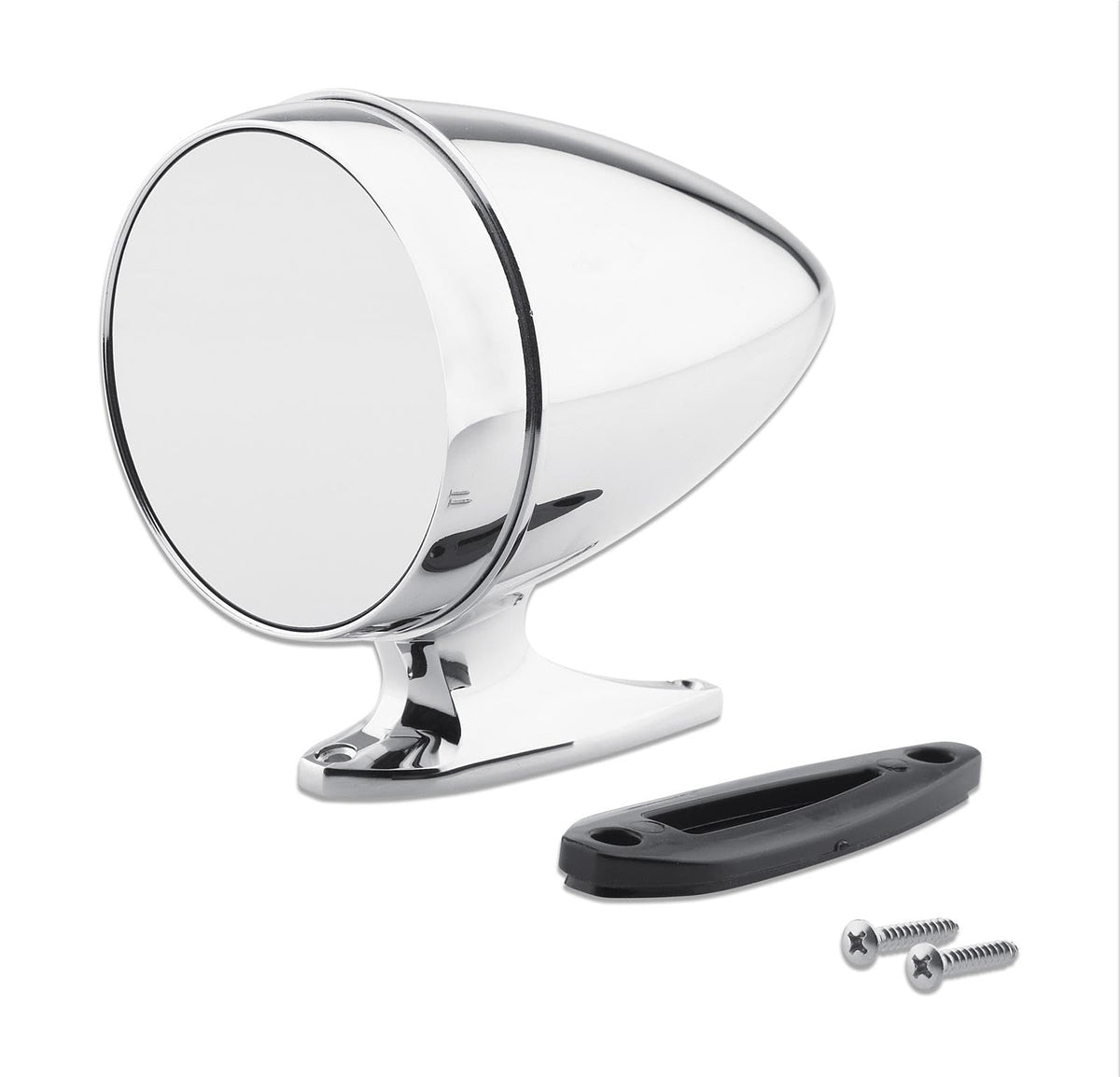 Chrome Bullet Mirror Scott Drake Short Base and Standard Glass C5RZ-17696-AS
