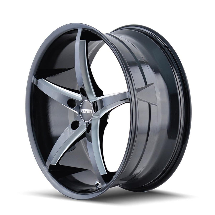 17x7.5 TR70, Bolt Pattern: 5x4.5/, Offset: 40, BLACK/MILLED SPOKES, set of 1