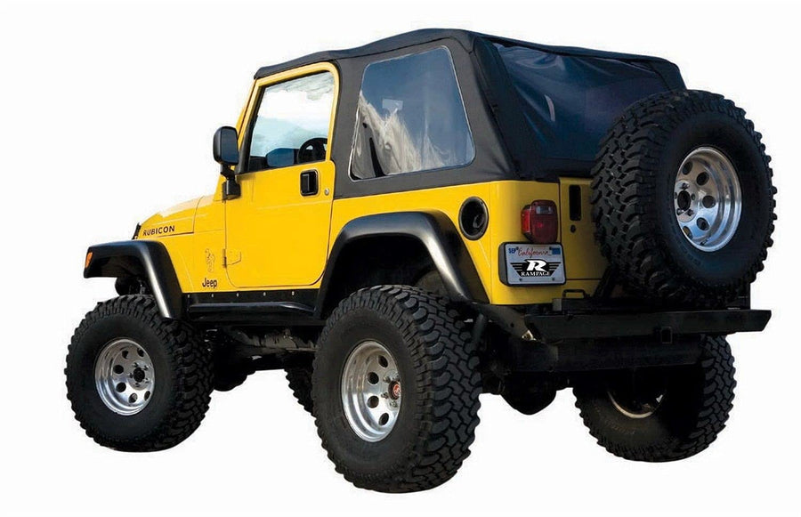 Frameless Trail Top RAMPAGE PRODUCTS for Jeep Wrangler TJ | Tinted Windows, Sail Cloth, Black Diamond | 109735 | Fits 1997-2006 Jeep Wrangler TJ (Excluding LI Unlimited)