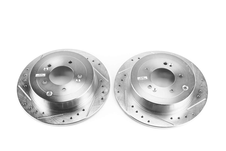 Power Stop JBR1731XPR Rear Drilled and Slotted Brake Rotor Pair For Hyundai Tucson 2016-2018, Kia Sportage 2017-2022 [Model Specific]