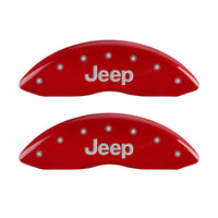 MGP Caliper Covers 'JEEP-EngravedRear' 42003SJPLRD Red Powder Coat Finish Engraved Caliper Cover with Silver Characters, (Set of 4)