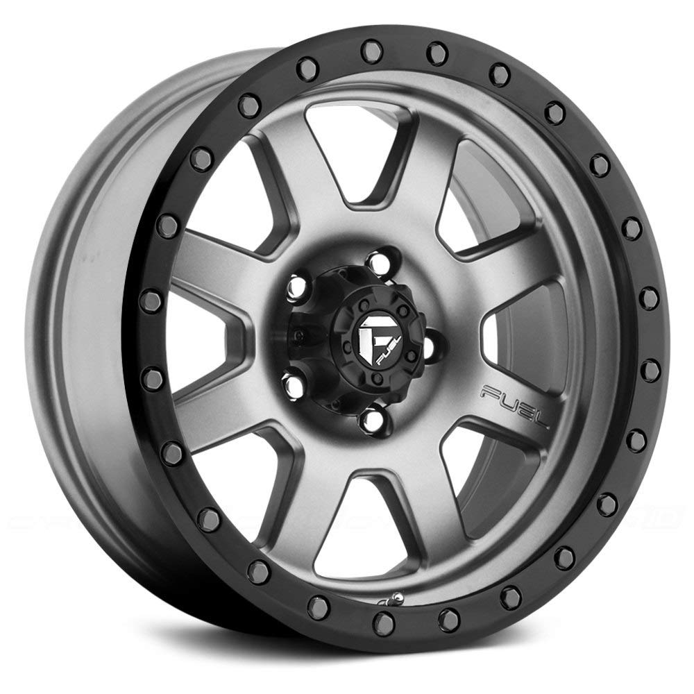 1PC Fuel D552 TROPHY 18x9, Bolt Pattern: 8x6.5/, Offset: 1, MATTE GUN METAL BLACK BEAD RING, set of