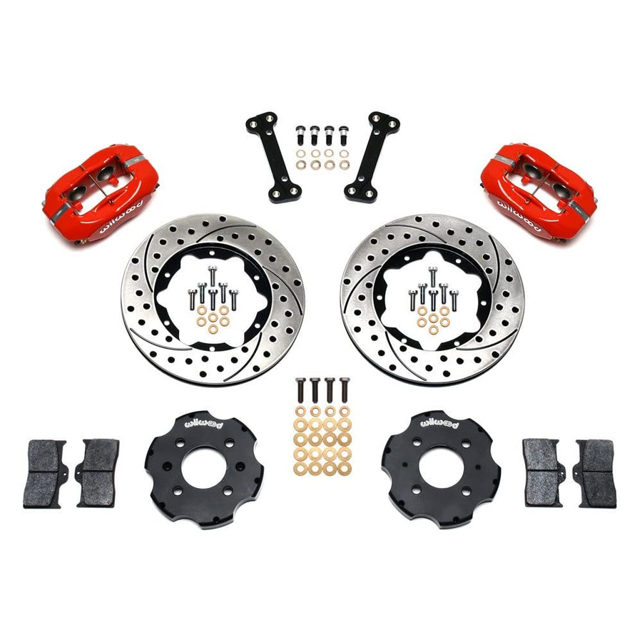 FDL Front Hat Kit WILWOOD 140-8695-DR, 11.00", Drilled, Red Integra/Civic w/Fac.240mm Rtr