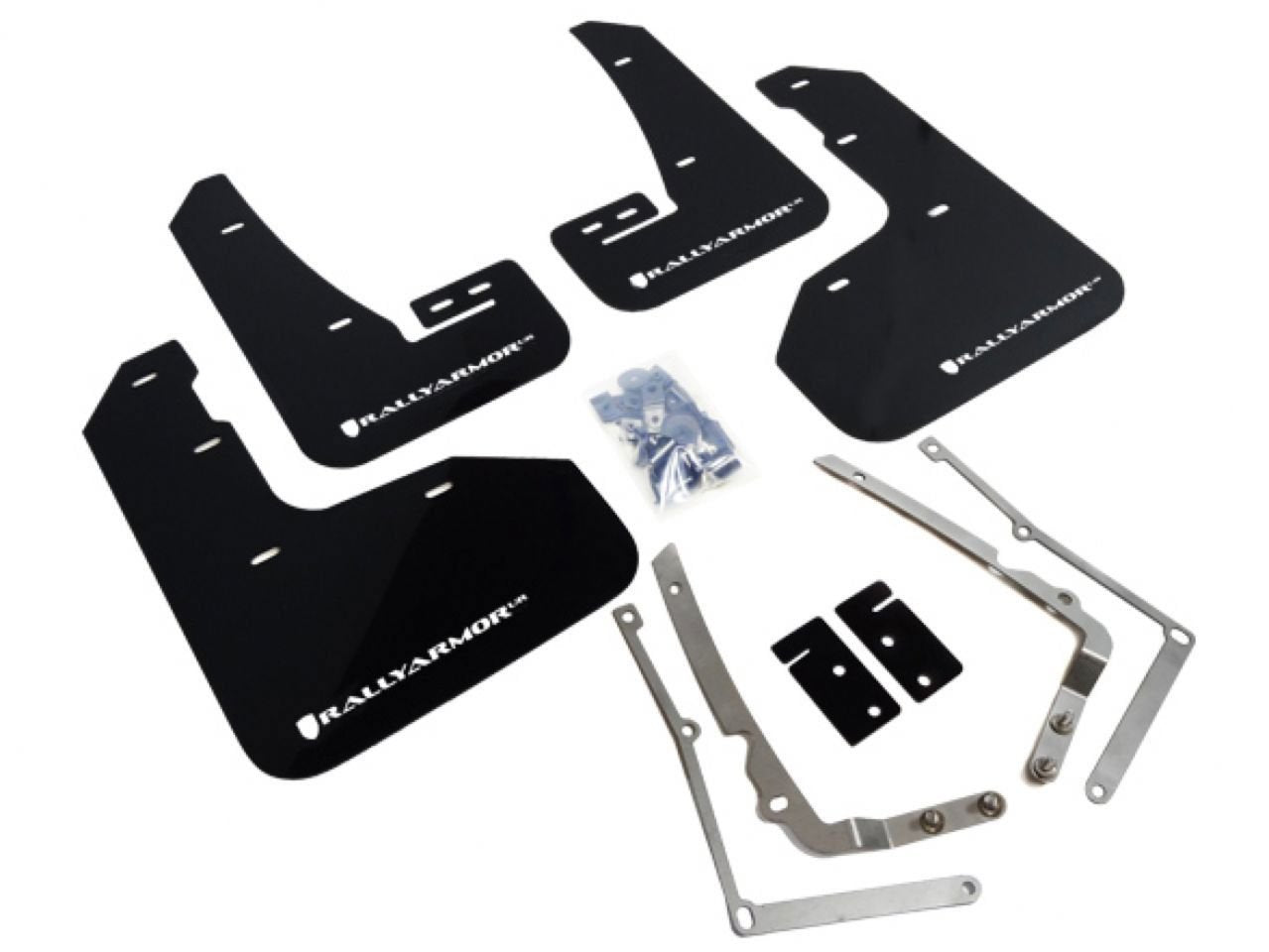 Rally Armor Black, White MF40-UR-BLK/WH Mud Flap with Logo (2015-2016 VW Golf R UR), 1 Pack