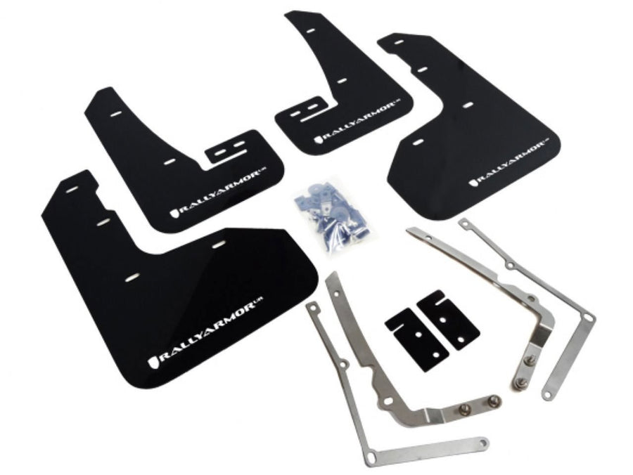 Rally Armor Black, White MF40-UR-BLK/WH Mud Flap with Logo (2015-2016 VW Golf R UR), 1 Pack