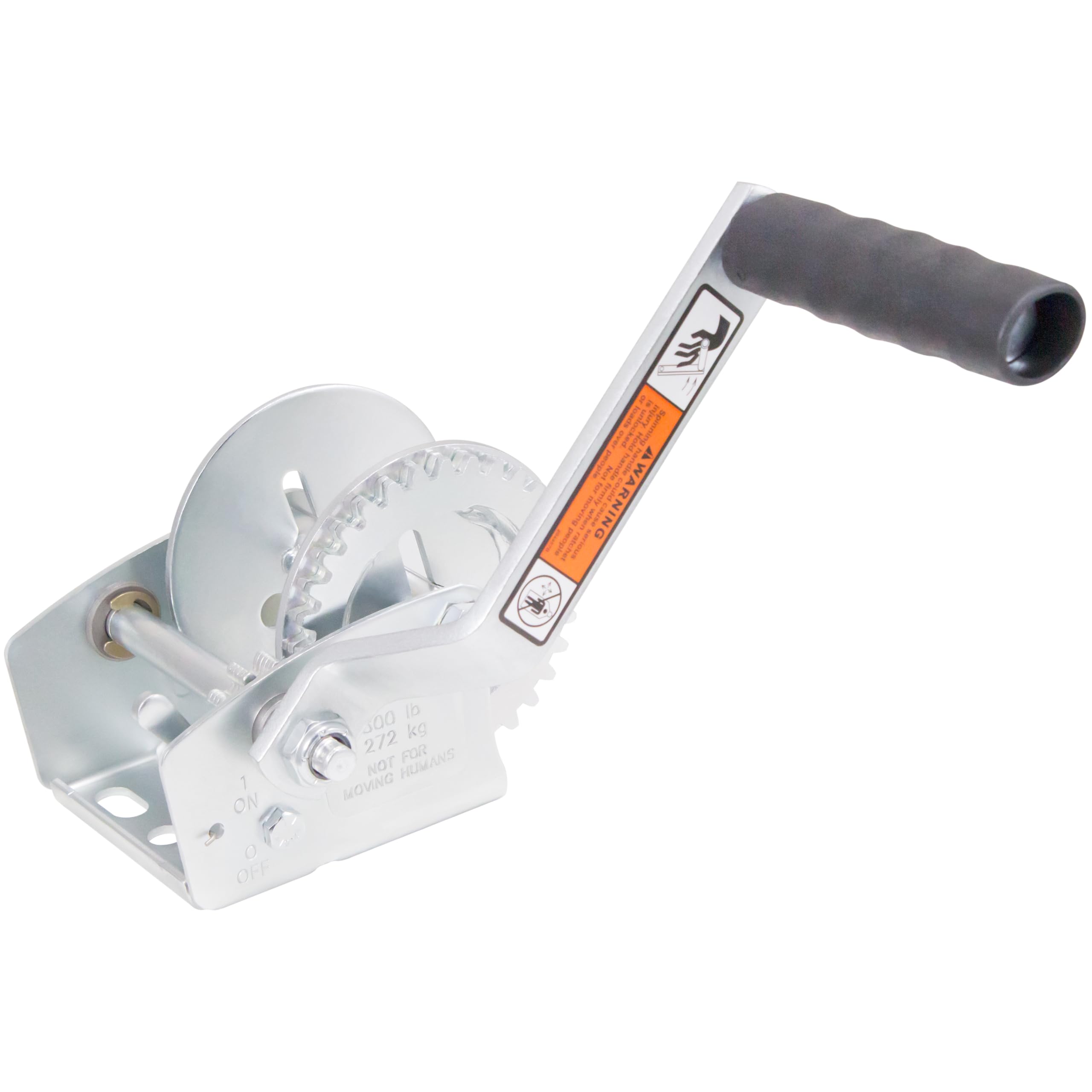 Pulling Winch Dutton-Lainson Company (DLC600) - Rust-Resistant Finish for Horizontal Pulling Applications and Hauling - 600 lb Capacity, Plated, 7" Handle, 3.2:1 Gear Ratio, No Strap - Made in USA