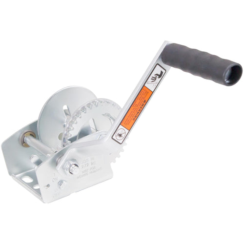 Pulling Winch Dutton-Lainson Company (DLC600) - Rust-Resistant Finish for Horizontal Pulling Applications and Hauling - 600 lb Capacity, Plated, 7" Handle, 3.2:1 Gear Ratio, No Strap - Made in USA