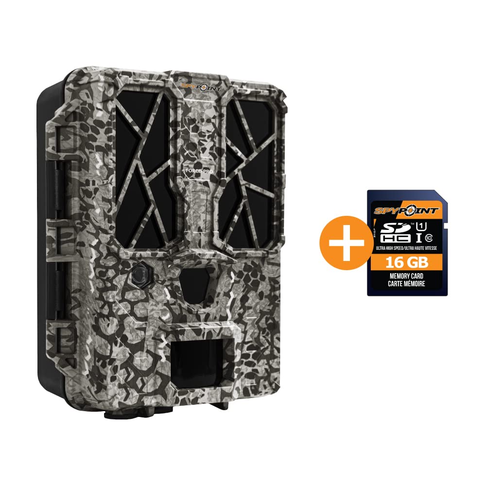 SPYPOINT Trail Camera FORCE-PRO 30MP Photo 4K HD Video w/ 54 Low-Glow LEDs for Image Quality Day or Night, 90’ Flash Range, 110’ Detection Range, LCD Setup Screen | NON-Cell cameras for hunting