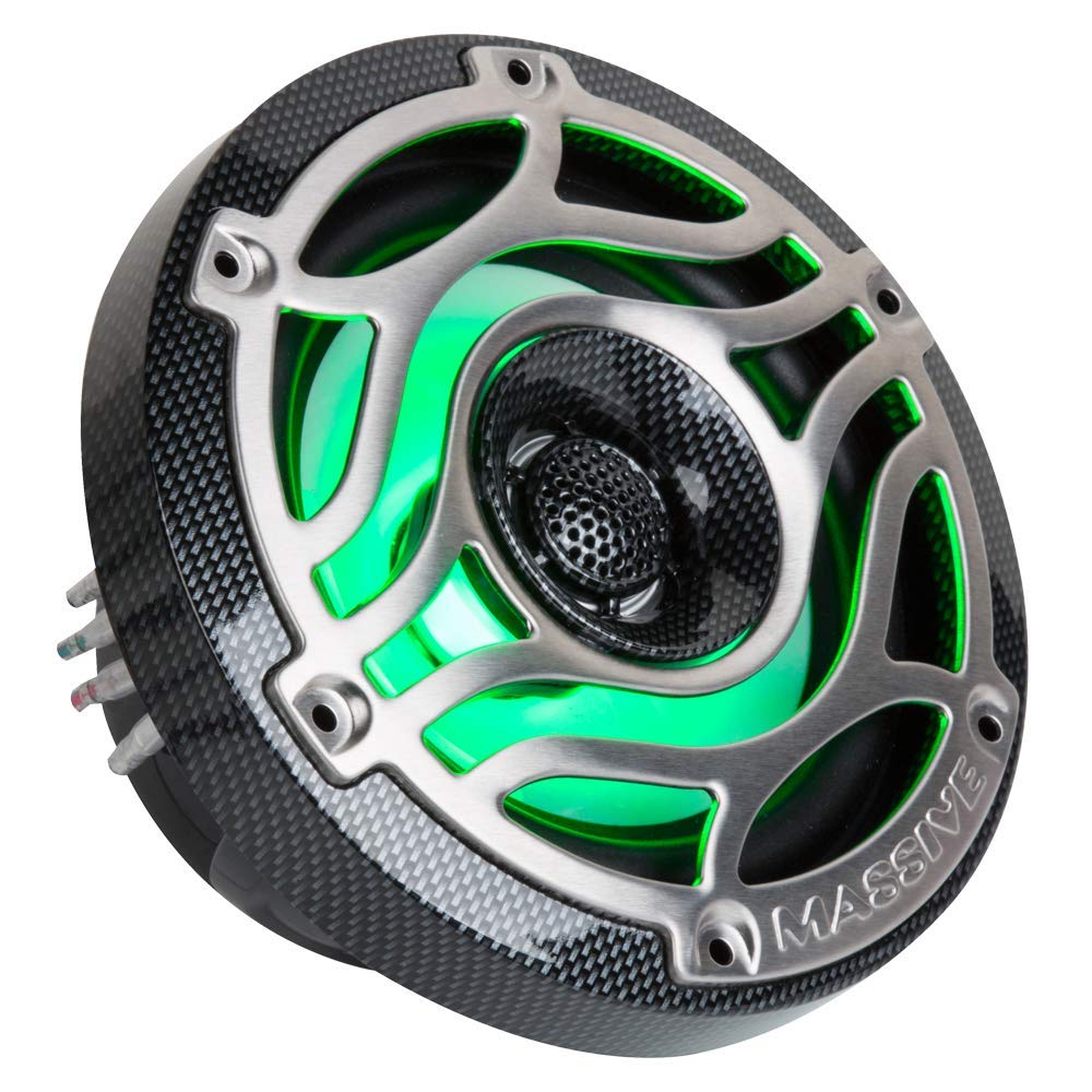 6.5” Marine Grade Coaxial Speakers Massive Audio T65S | 200W RMS / 400W Max, IP65 Rated, UV & Water Resistant, High-Fidelity Sound for Boats, UTV, ATV & Outdoor Audio Systems