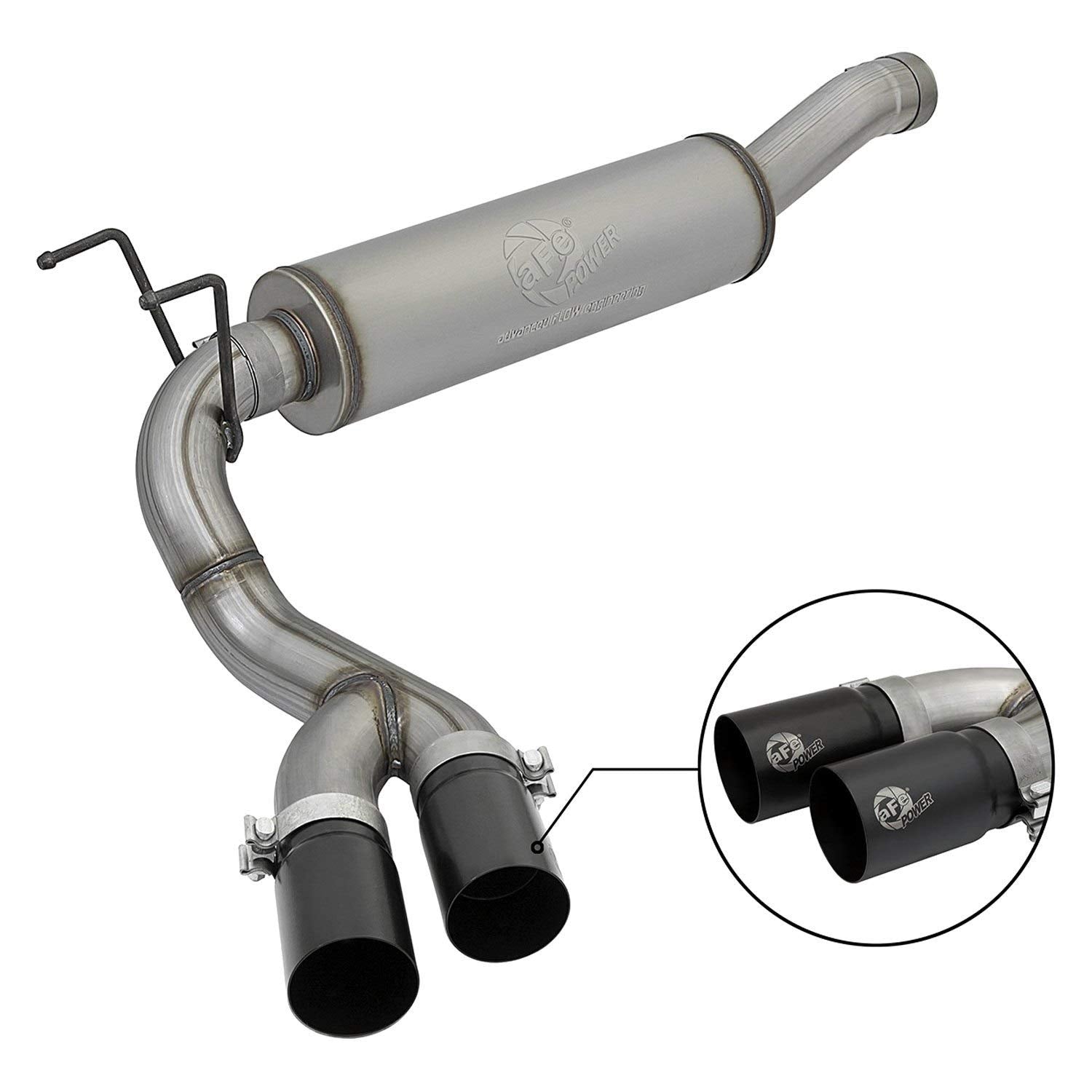 Rebel Series aFe Power 49-42057-B Performance Exhaust System (3.5", Stainless Steel, Cat-Back)