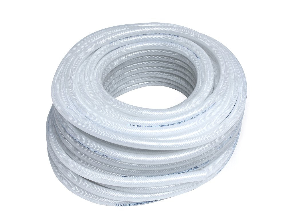 Clear HPS 5/8" ID high temp reinforced silicone heater hose 25 feet roll