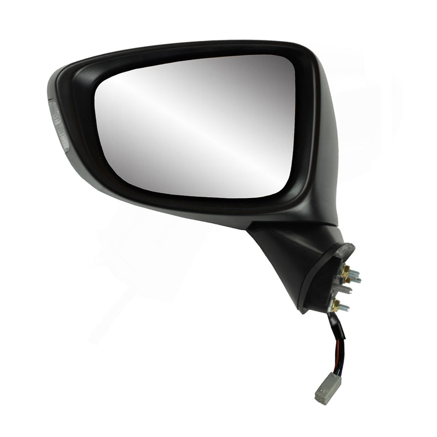 Fit System Side Driver Mirror for Mazda 6, Textured Black w/PTM Cover, w/Turn Signal, Heated Power, Foldaway