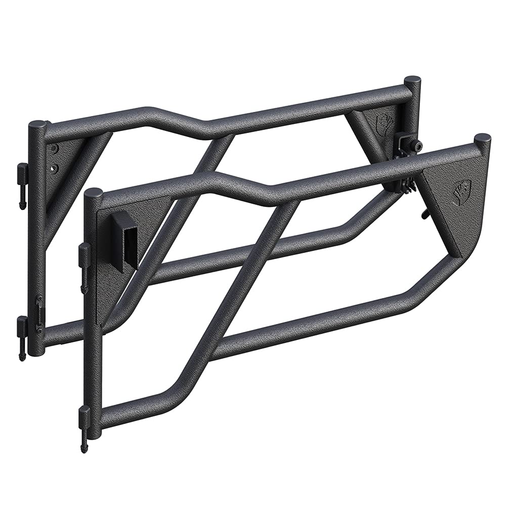 Tyger Auto Tubular Doors TG-DR2J62398 Compatible with 2007-2018 Jeep Wrangler JK (NOT JL) 2-Doors | Textured Black | Mirror Mount | Front Doors Only
