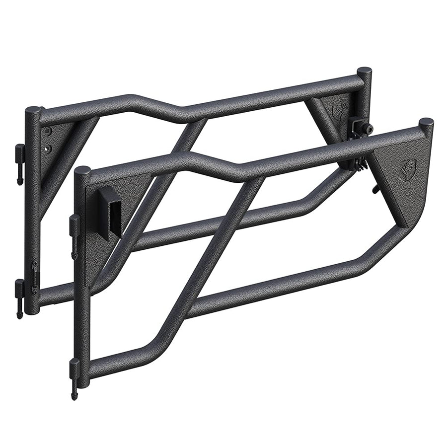 Tyger Auto Tubular Doors TG-DR2J62398 Compatible with 2007-2018 Jeep Wrangler JK (NOT JL) 2-Doors | Textured Black | Mirror Mount | Front Doors Only